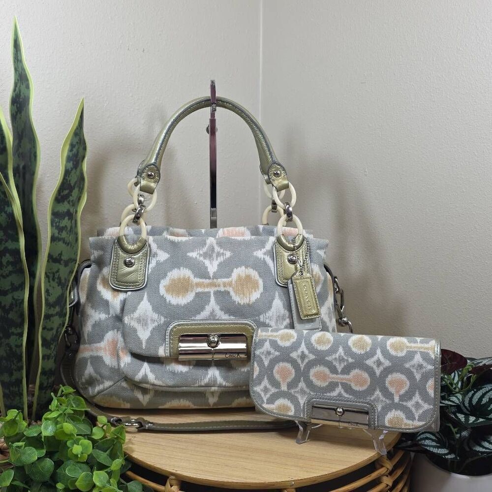 Coach Kristin Op Art Ikat Print Hobo/Satchel | Matching Wallet